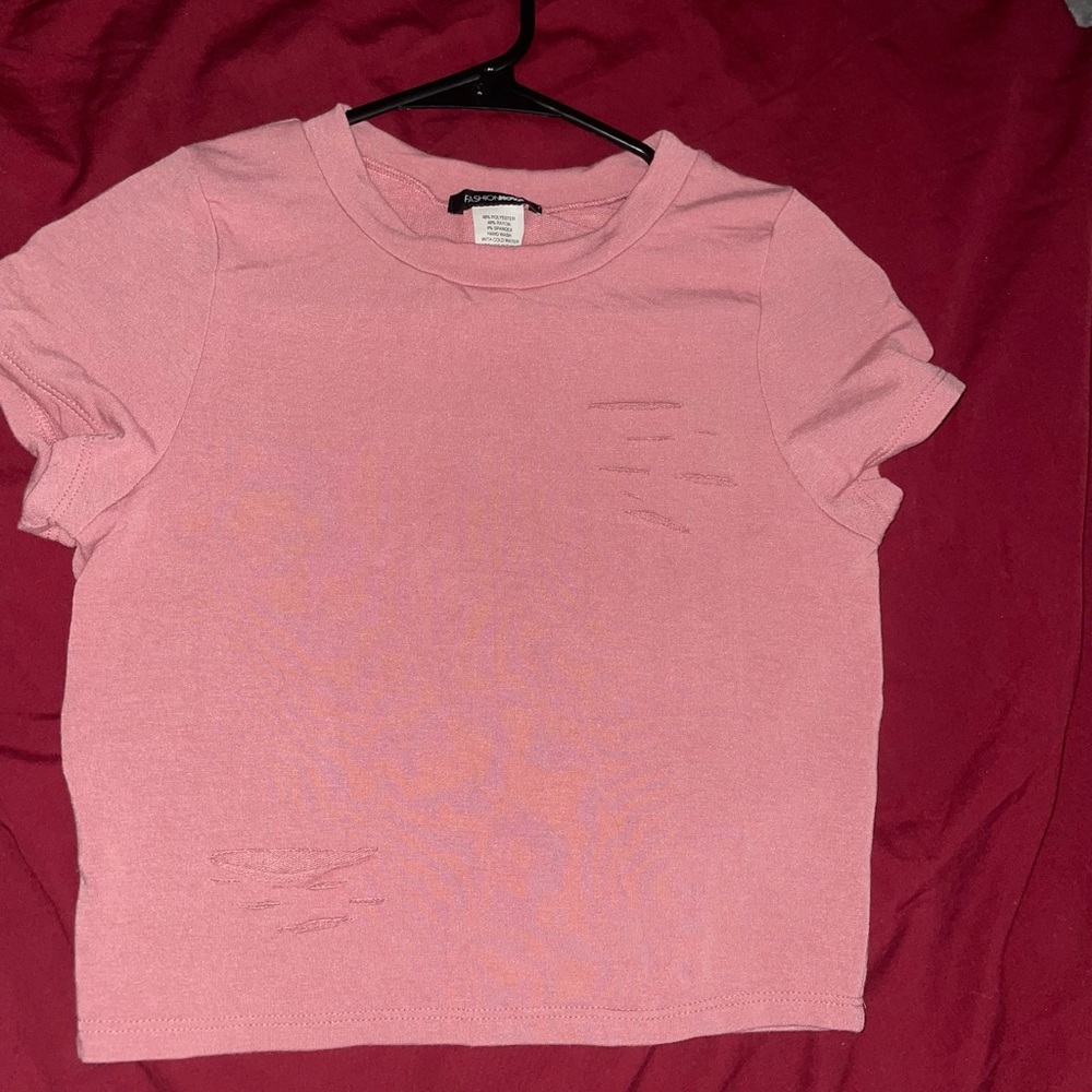 pink crop top